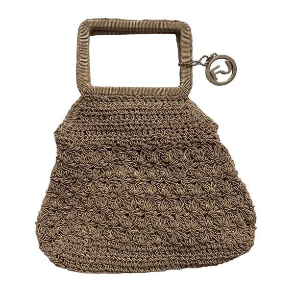 Frankie & Johnnie Woven mini purse, clutch, small, beige, satchel - Picture 5 of 6